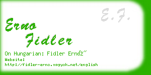 erno fidler business card